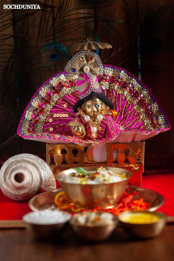 Flower Krishna Janmashtami Jhula Decoration
